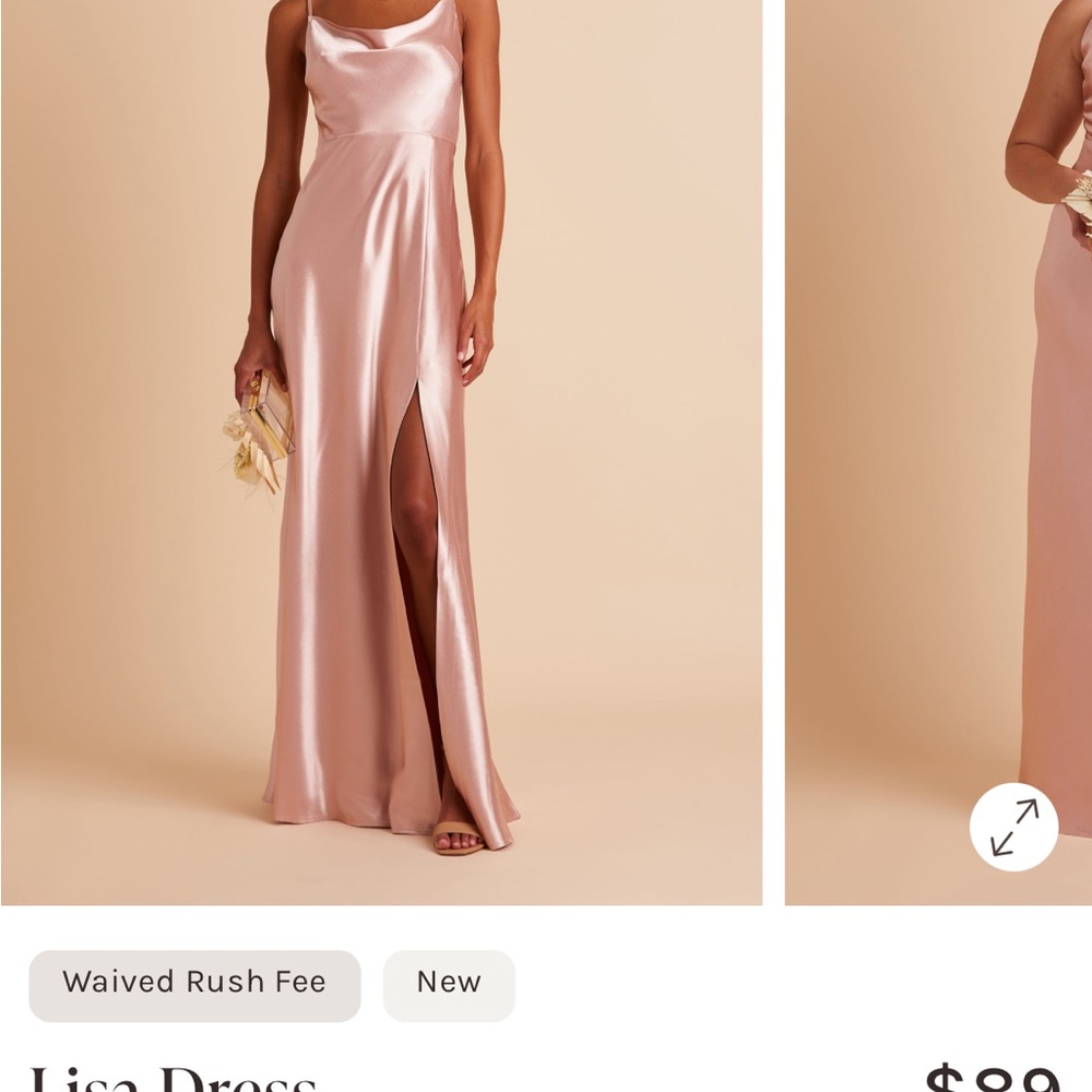 Birdy Grey Rose Gold Satin Maxi Dress
